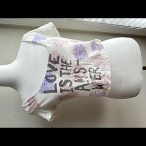 Vintage Inspired Love Graphic Crop Top size XS